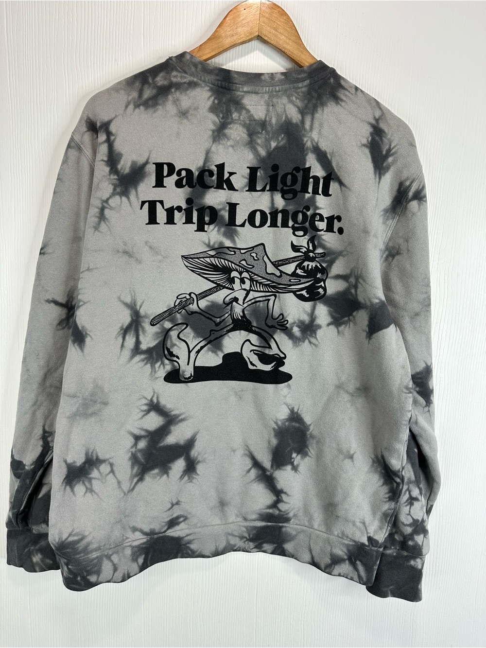 Roark Tie-Dye Graphic Crewneck Sweatshirt - "Pack Light Trip Longer."